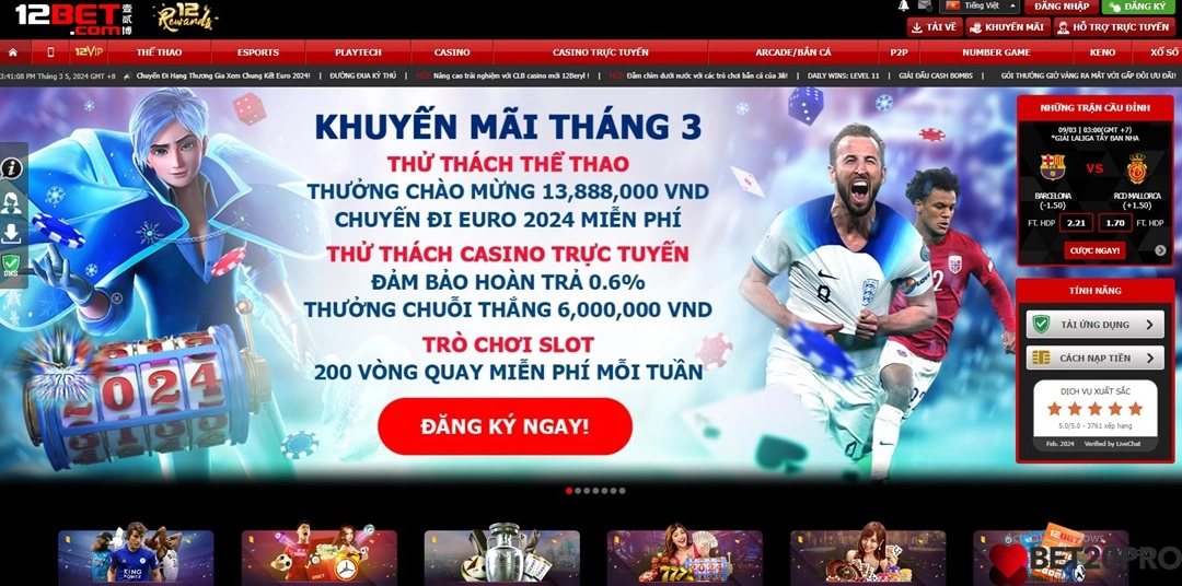 Nhà cái 12bet đã quá quen thuộc với người chơi