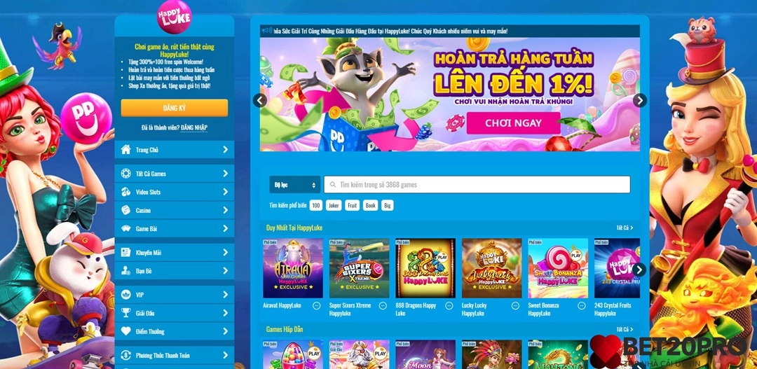 Nhà cái Happyluke đã quá quen thuộc với game thủ