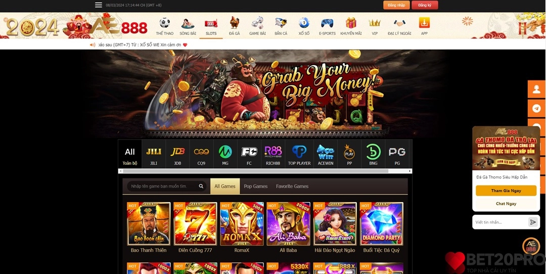 Slot đổi thưởng AE888 trả thưởng sòng phẳng